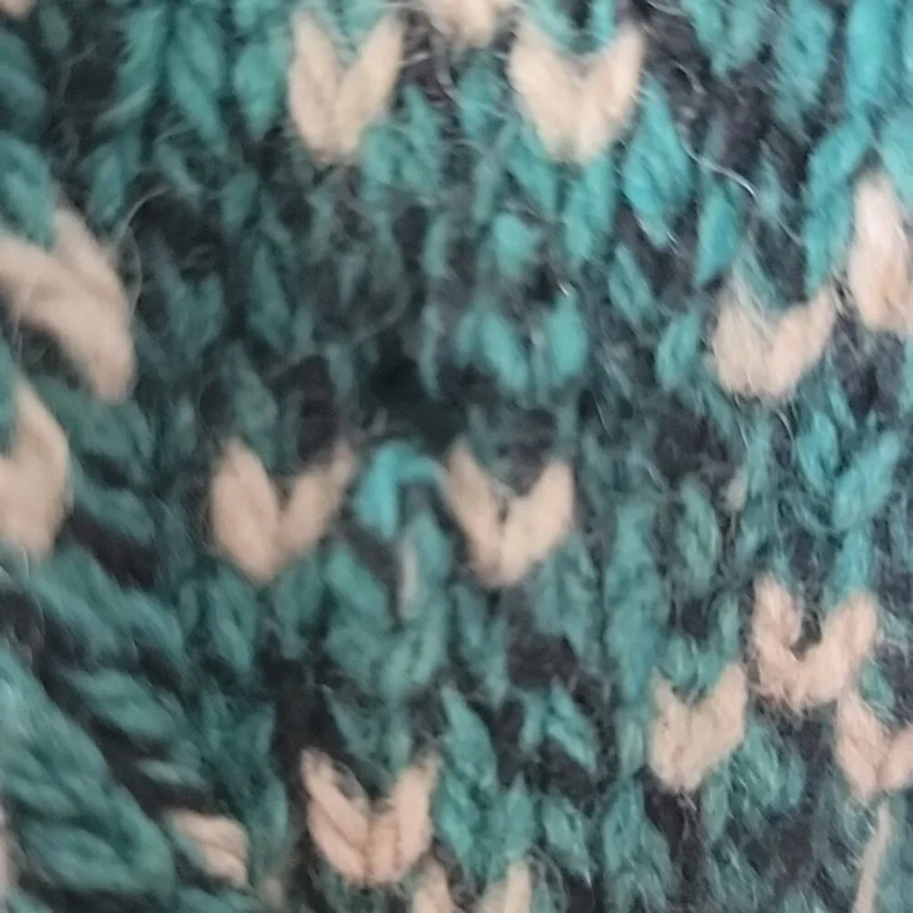 ENVIROMENTAL‎ CLOTHING CO. VTG Green White Wool Blend Boho Crewneck Sweater L